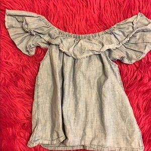 Off the shoulder denim top